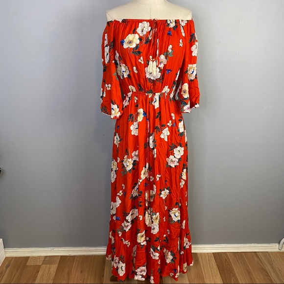 Isabela Boho Size 14 Maxi Off The Shoulder Dress - Picture 2 of 7